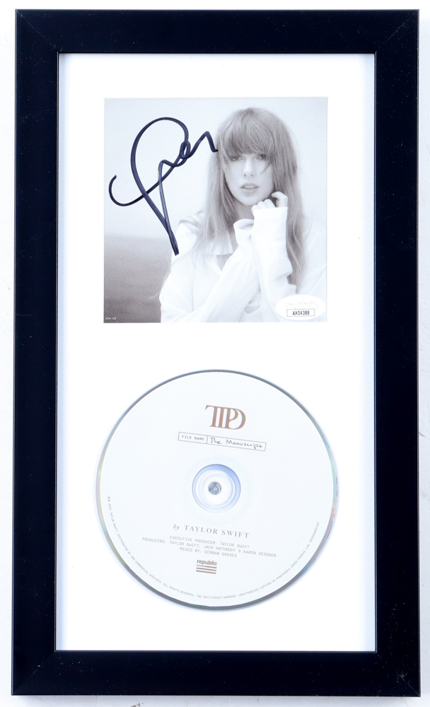 Taylor Swift Signed Custom Framed "The Tortured Poets Department" CD Album Cover Display (JSA) at PristineAuction.com Taylor Swift Signed Custom Framed "The Tortured Poets Department" CD Album Cover Display (JSA) at PristineAuction.com