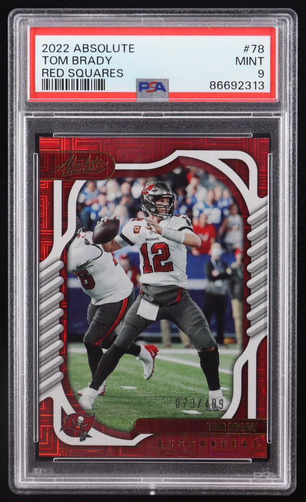 Tom Brady 2022 Absolute Red Squares #78 #073/499 (PSA 9) at PristineAuction.com Tom Brady 2022 Absolute Red Squares #78 #073/499 (PSA 9) at PristineAuction.com