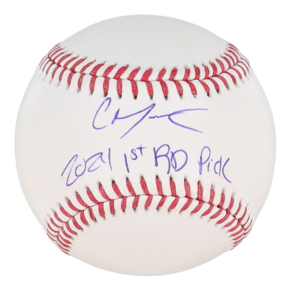Christian Moore Signed OML Baseball Inscribed "2024 1st RD Pick" (Beckett) at PristineAuction.com Christian Moore Signed OML Baseball Inscribed "2024 1st RD Pick" (Beckett) at PristineAuction.com