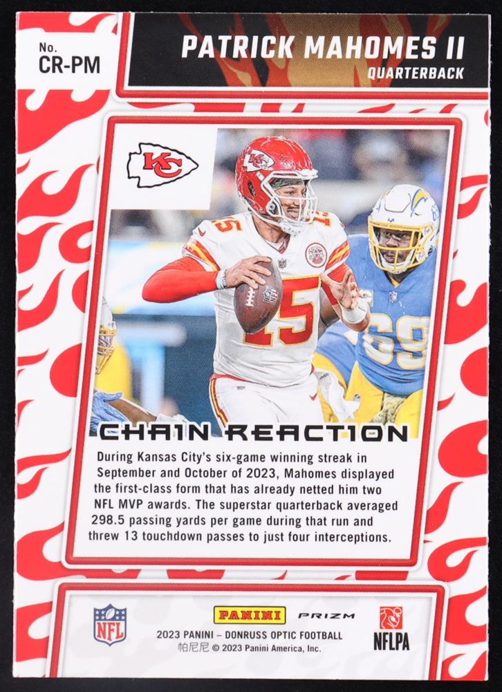 Patrick Mahomes II 2023 Donruss Optic Chain Reaction #1 at PristineAuction.com Patrick Mahomes II 2023 Donruss Optic Chain Reaction #1 at PristineAuction.com