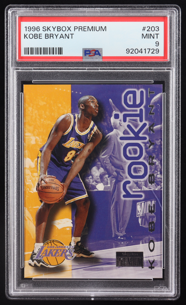 Kobe Bryant 1996-97 SkyBox Premium #203 ROO RC (PSA 9) at PristineAuction.com Kobe Bryant 1996-97 SkyBox Premium #203 ROO RC (PSA 9) at PristineAuction.com