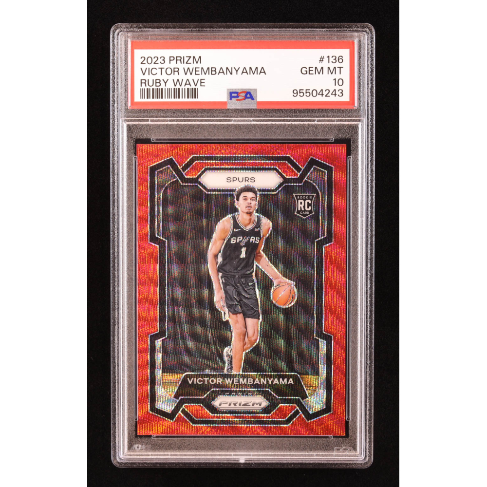 Victor Wembanyama 2023-24 Panini Prizm Prizms Ruby Wave #136 RC 