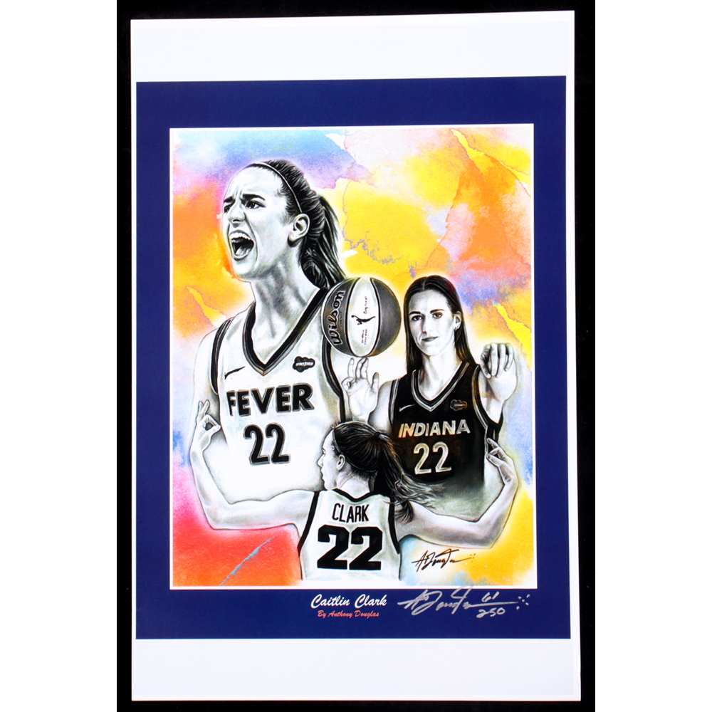 "Caitlin Clark" LE 11x17 Print by Anthony Douglas Pristine Auction
