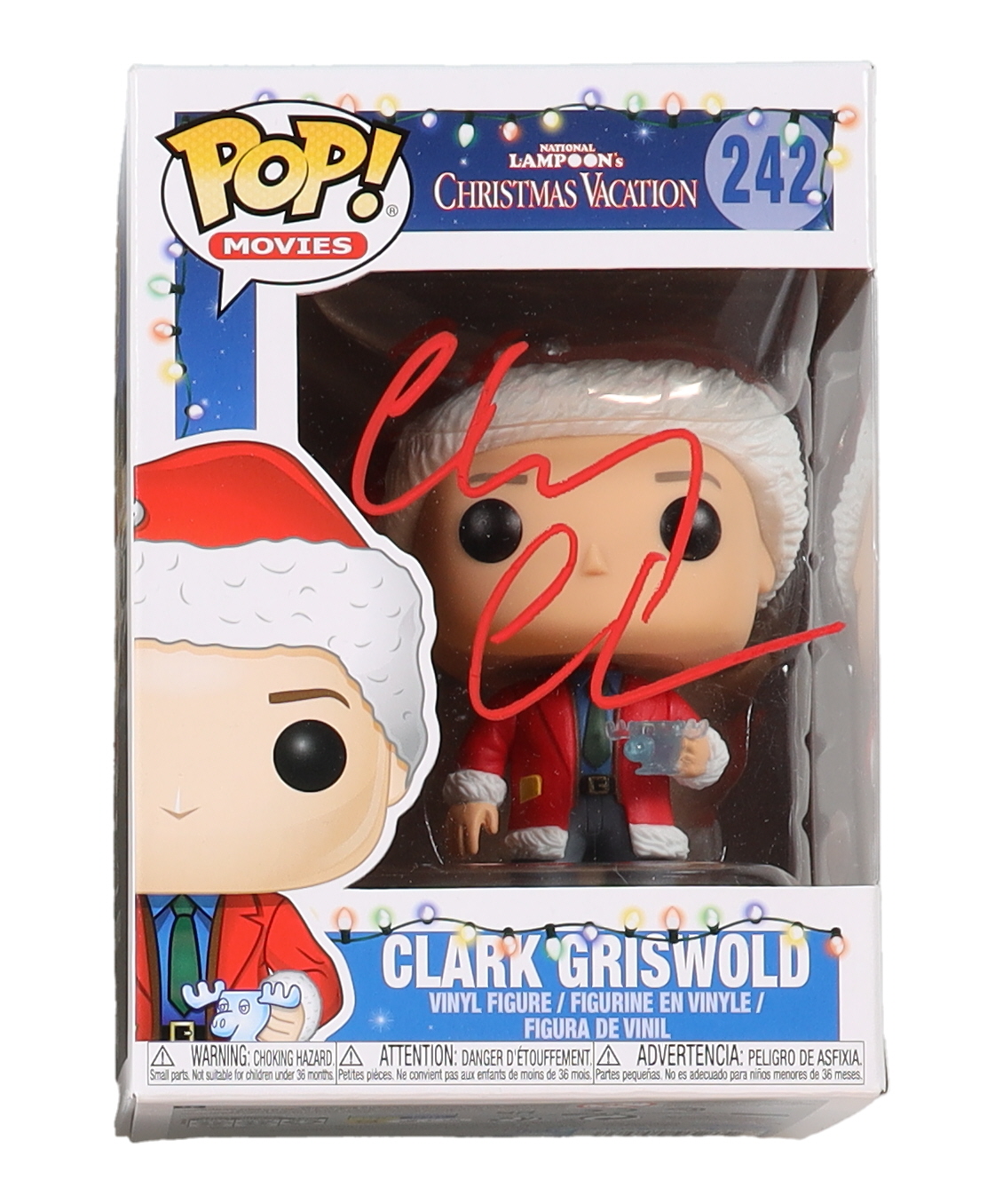 Chevy Chase Signed "National Lampoon's Christmas Vacation" #242 Clark Griswold Funko Pop! Vinyl Figure (JSA) at PristineAuction.com Chevy Chase Signed "National Lampoon's Christmas Vacation" #242 Clark Griswold Funko Pop! Vinyl Figure (JSA) at PristineAuction.com