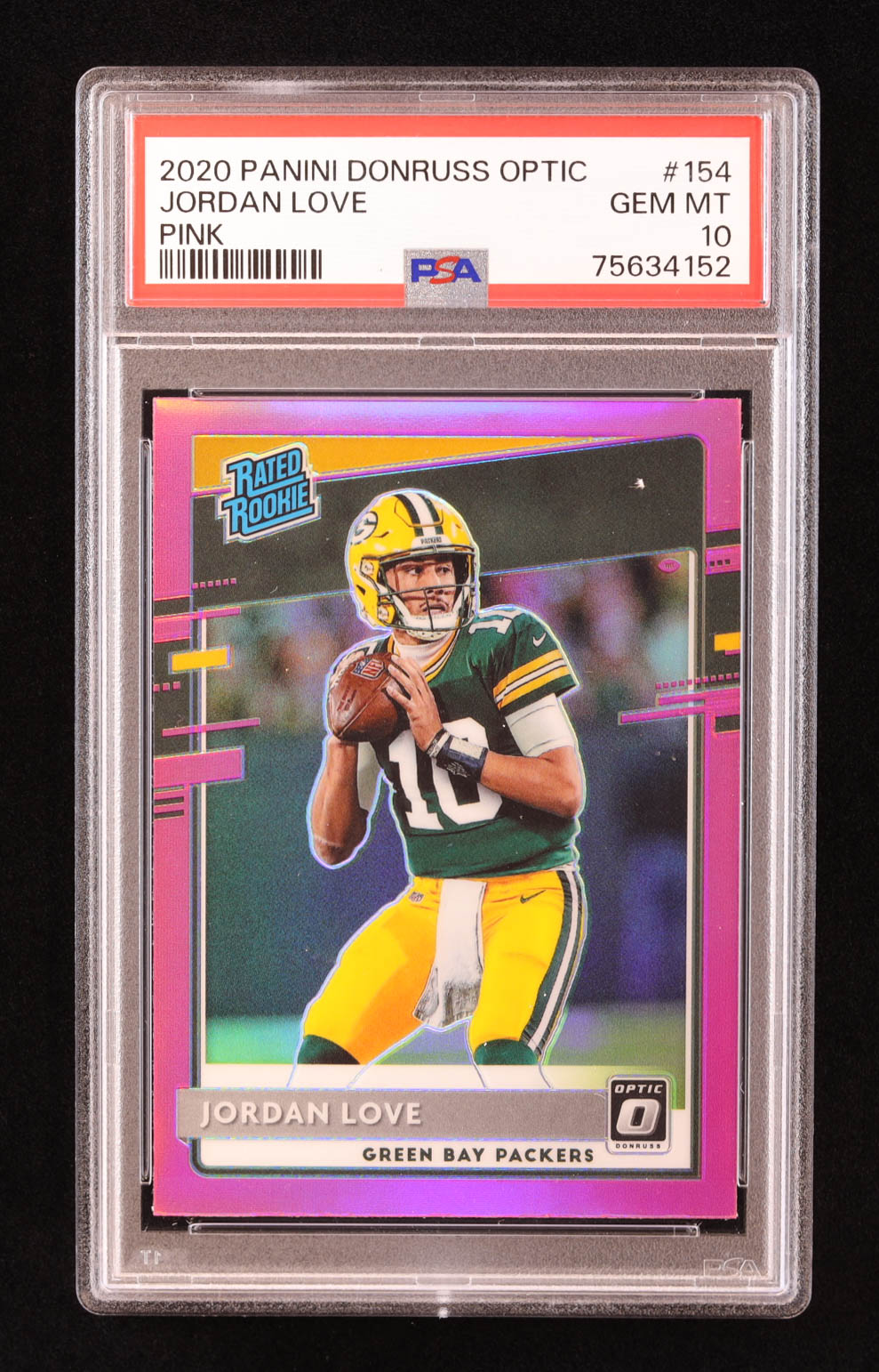 Jordan Love 2020 Donruss Optic Pink #154 RR RC (PSA 10) at PristineAuction.com Jordan Love 2020 Donruss Optic Pink #154 RR RC (PSA 10) at PristineAuction.com