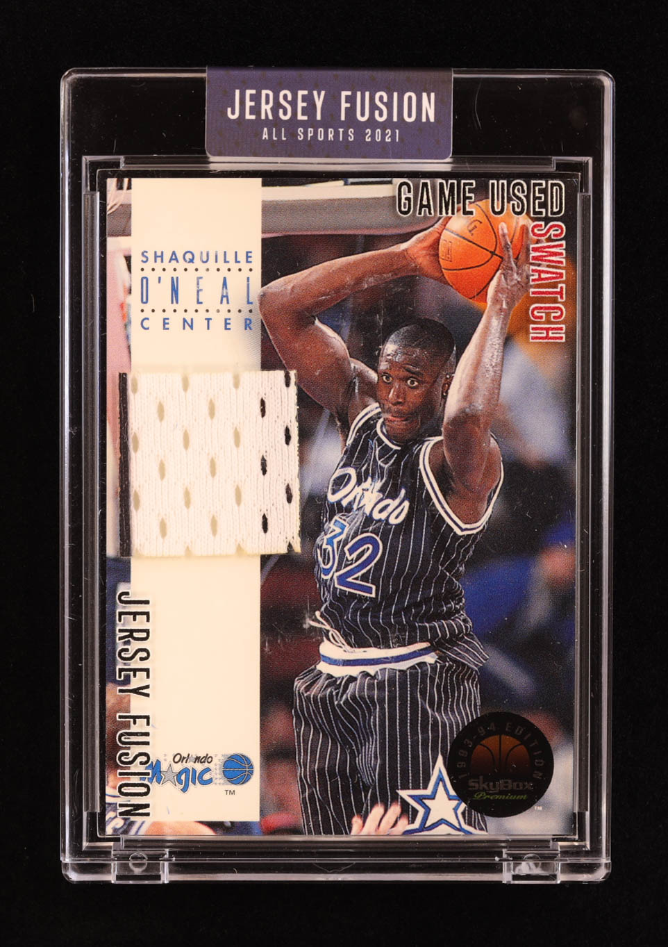 Shaquille O'Neal 2021 Jersey Fusion Game Used Swatch #SO94 at PristineAuction.com Shaquille O'Neal 2021 Jersey Fusion Game Used Swatch #SO94 at PristineAuction.com