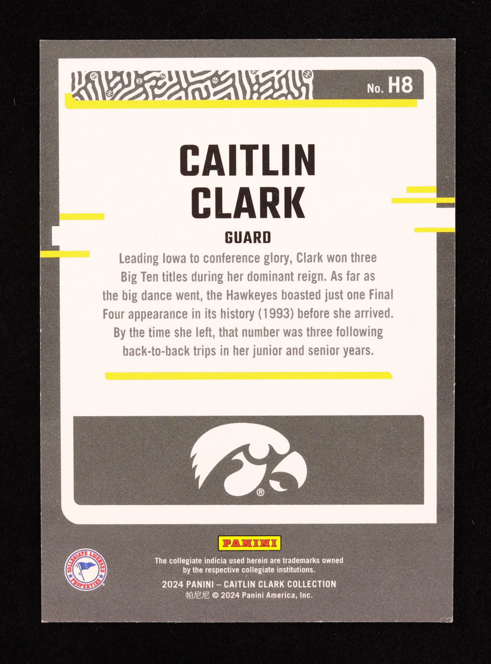 Caitlin Clark 2024 Panini Caitlin Clark Collection Donruss Highlights #H8 RC at PristineAuction.com Caitlin Clark 2024 Panini Caitlin Clark Collection Donruss Highlights #H8 RC at PristineAuction.com