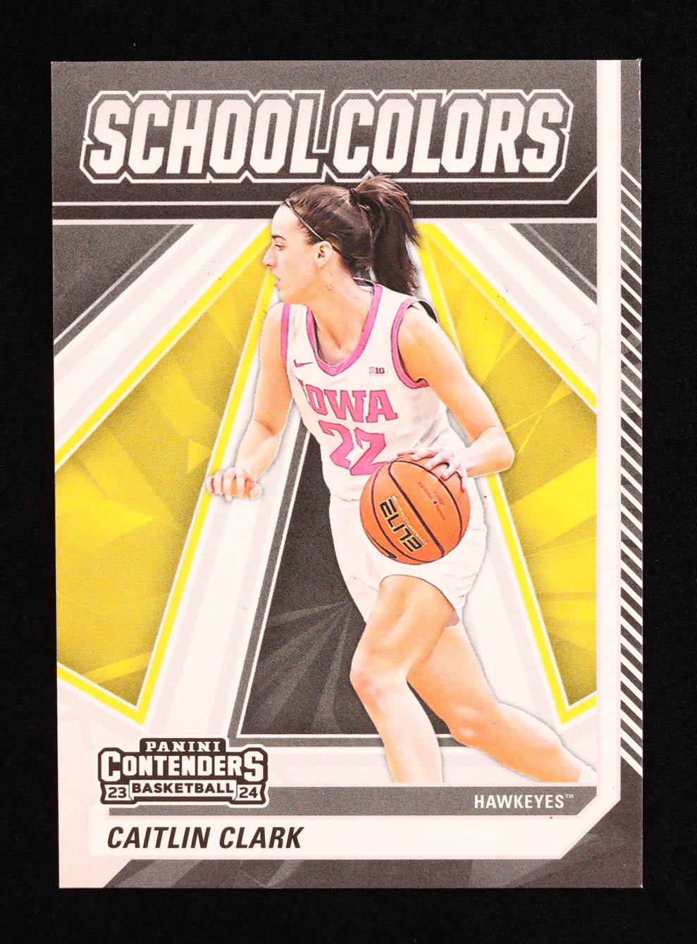 Caitlin Clark 2024 Panini Caitlin Clark Collection Contenders School Colors #SC4 RC at PristineAuction.com Caitlin Clark 2024 Panini Caitlin Clark Collection Contenders School Colors #SC4 RC at PristineAuction.com