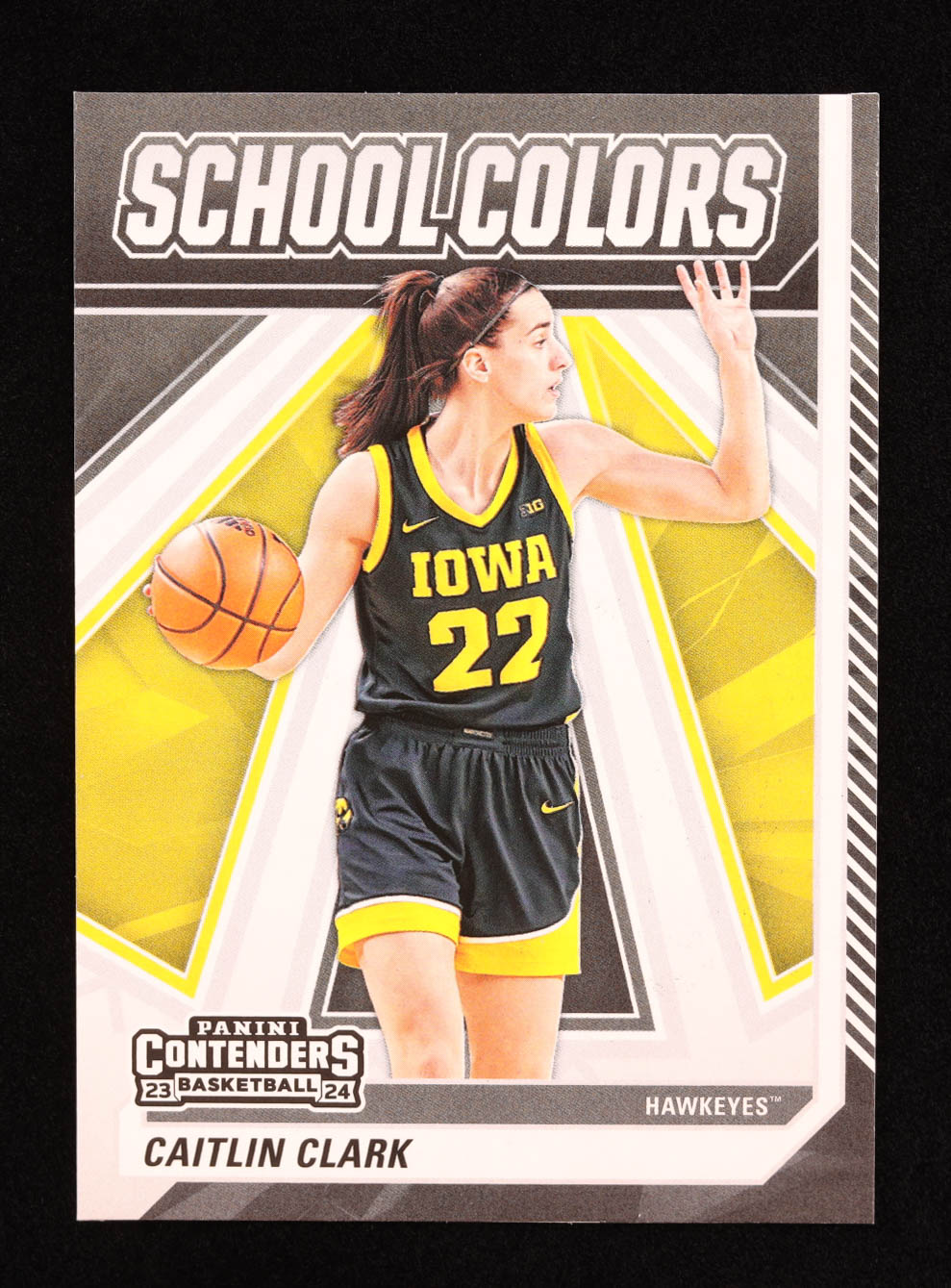 Caitlin Clark 2024 Panini Caitlin Clark Collection Contenders School Colors #SC1 RC at PristineAuction.com Caitlin Clark 2024 Panini Caitlin Clark Collection Contenders School Colors #SC1 RC at PristineAuction.com