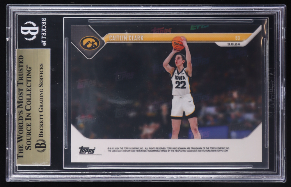 Caitlin Clark 2023-24 Bowman University Now #63 RC (BGS 10) at PristineAuction.com Caitlin Clark 2023-24 Bowman University Now #63 RC (BGS 10) at PristineAuction.com