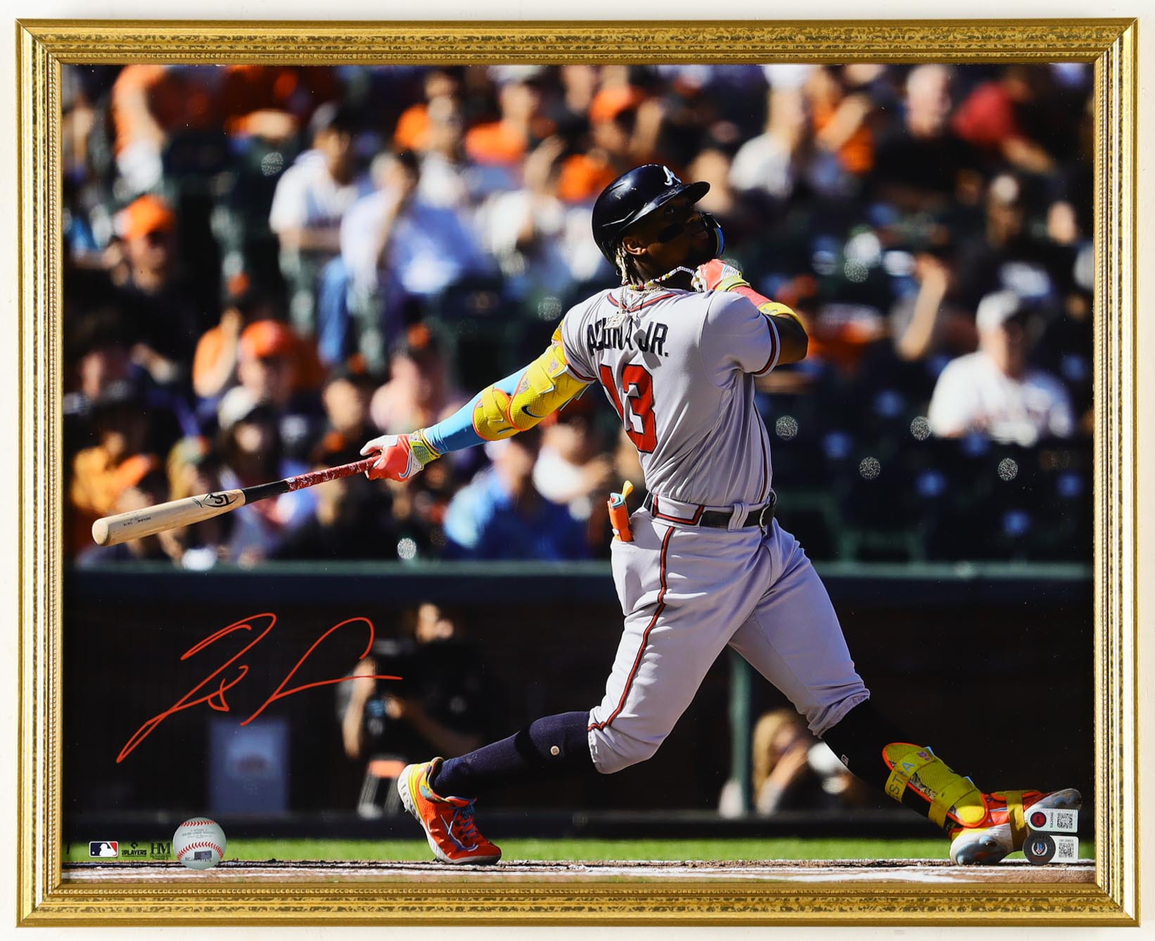Ronald Acuna Jr. Signed Braves Custom Framed Photo (Beckett & Acuna Jr.) at PristineAuction.com Ronald Acuna Jr. Signed Braves Custom Framed Photo (Beckett & Acuna Jr.) at PristineAuction.com