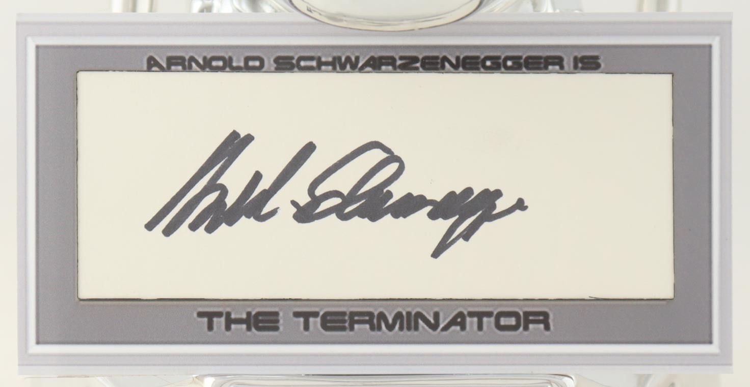 Arnold Schwarzenegger Signed "Terminator 2" Full-Size 1:1 T800 Endoskeleton Bust (ACOA) at PristineAuction.com Arnold Schwarzenegger Signed "Terminator 2" Full-Size 1:1 T800 Endoskeleton Bust (ACOA) at PristineAuction.com