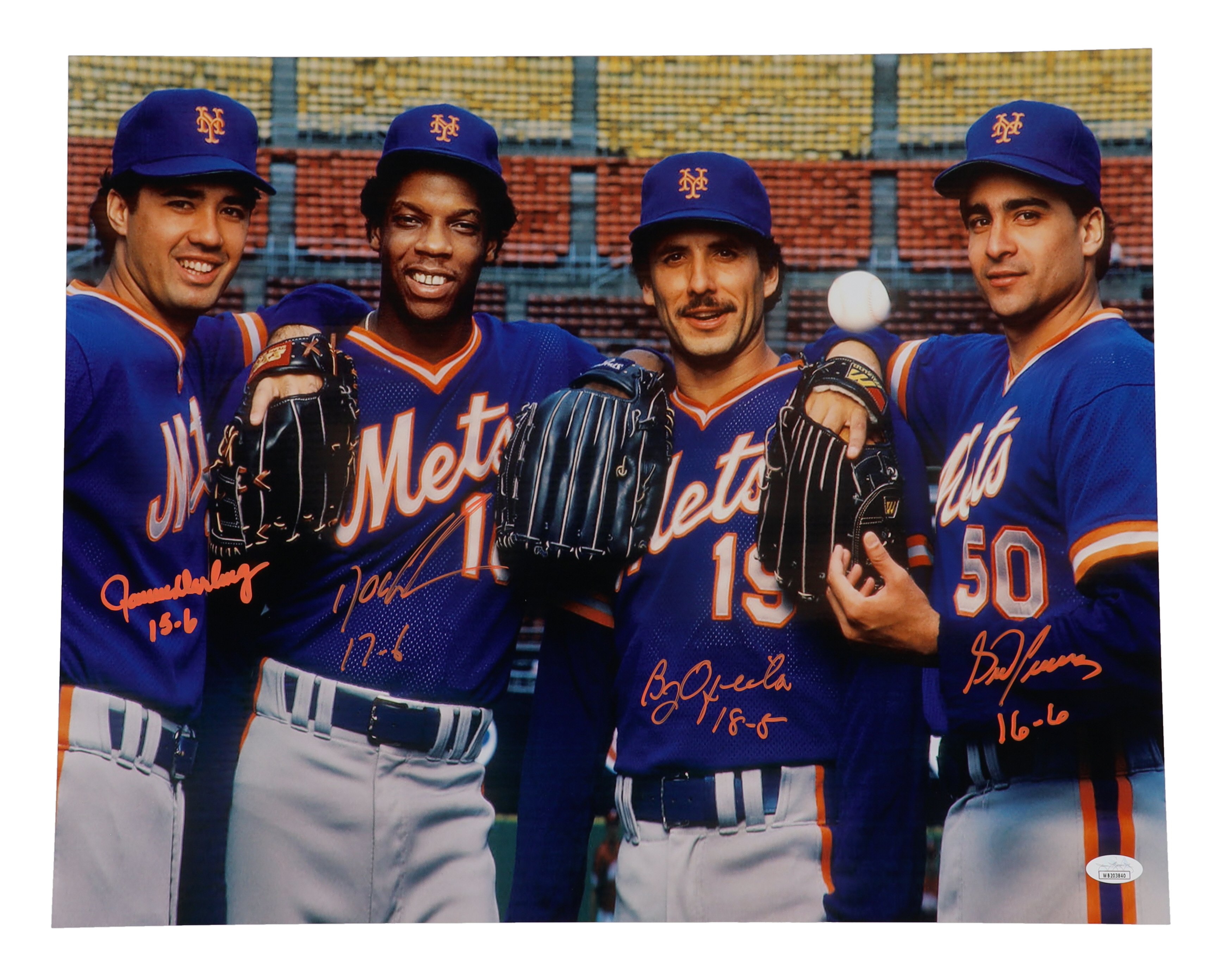Mets 16x20 Photo Signed by (4) with Ron Darling, Doc Gooden, Sid Fernandez & Bob Ojeda (JSA) at PristineAuction.com Mets 16x20 Photo Signed by (4) with Ron Darling, Doc Gooden, Sid Fernandez & Bob Ojeda (JSA) at PristineAuction.com