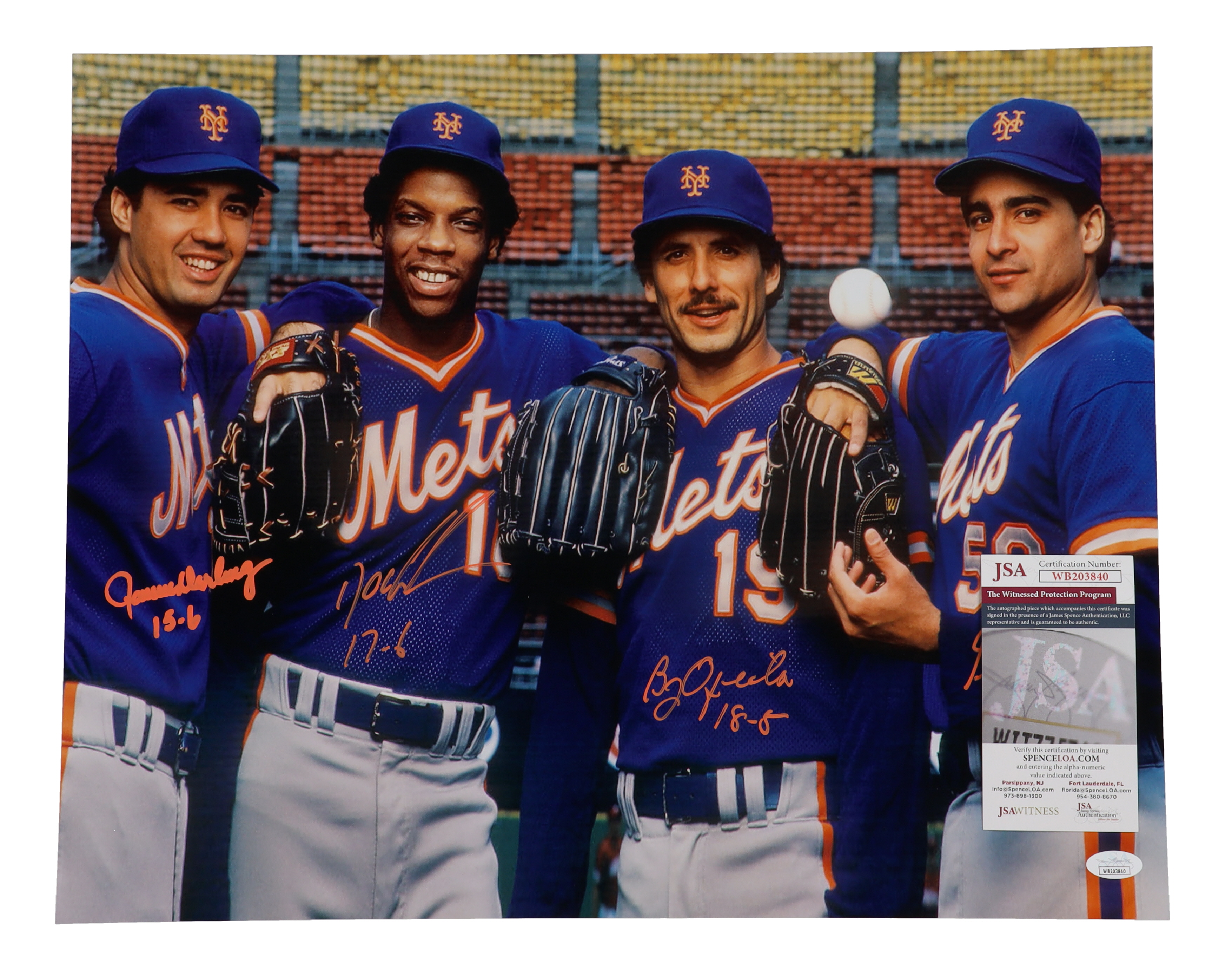 Mets 16x20 Photo Signed by (4) with Ron Darling, Doc Gooden, Sid Fernandez & Bob Ojeda (JSA) at PristineAuction.com Mets 16x20 Photo Signed by (4) with Ron Darling, Doc Gooden, Sid Fernandez & Bob Ojeda (JSA) at PristineAuction.com
