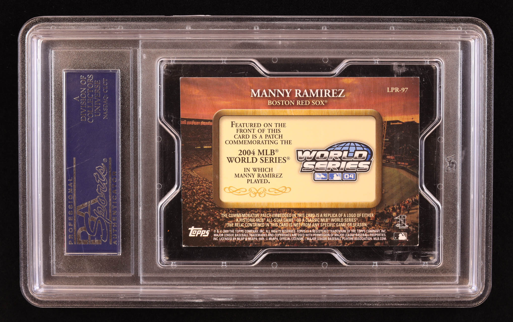 Manny Ramirez 2009 Topps Legends Commemorative Patch #LPR97 / 2004 World Series at PristineAuction.com Manny Ramirez 2009 Topps Legends Commemorative Patch #LPR97 / 2004 World Series at PristineAuction.com