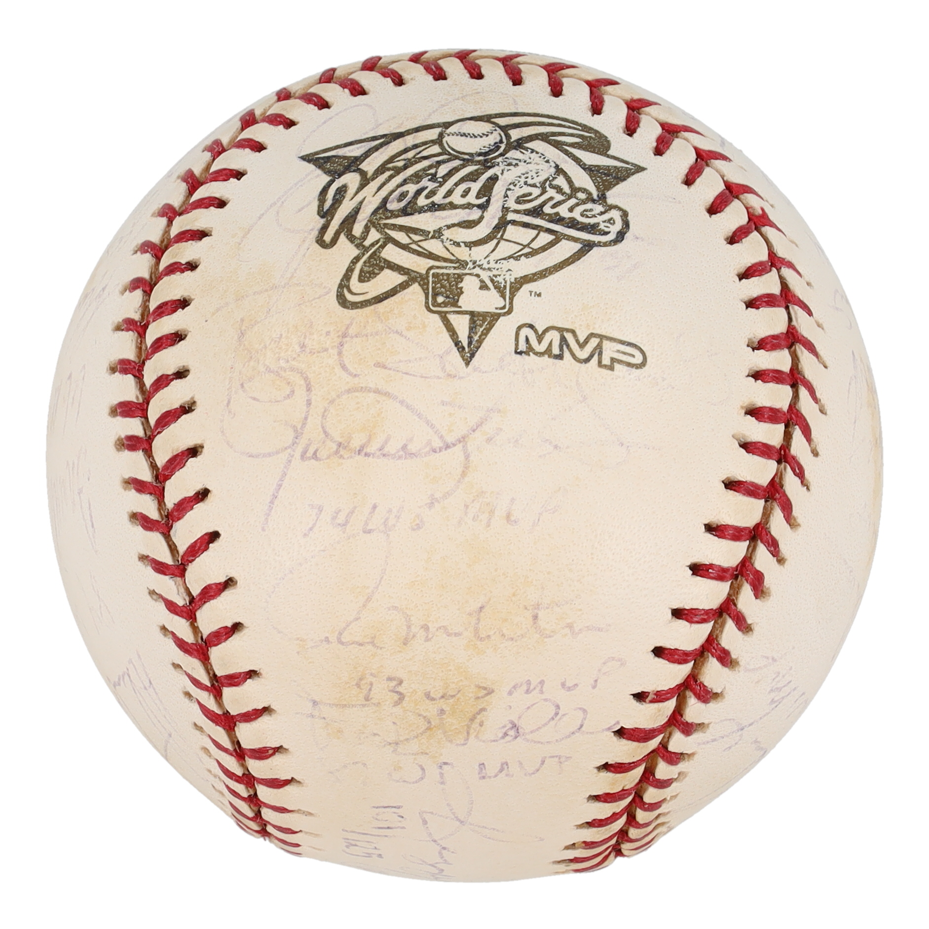 World Series MVP's Official 2000 World Series Logo Baseball Signed By (22) With Mariano Rivera, Reggie Jackson, Frank Robinson, Whitey Ford (Steiner) at PristineAuction.com World Series MVP's Official 2000 World Series Logo Baseball Signed By (22) With Mariano Rivera, Reggie Jackson, Frank Robinson, Whitey Ford (Steiner) at PristineAuction.com