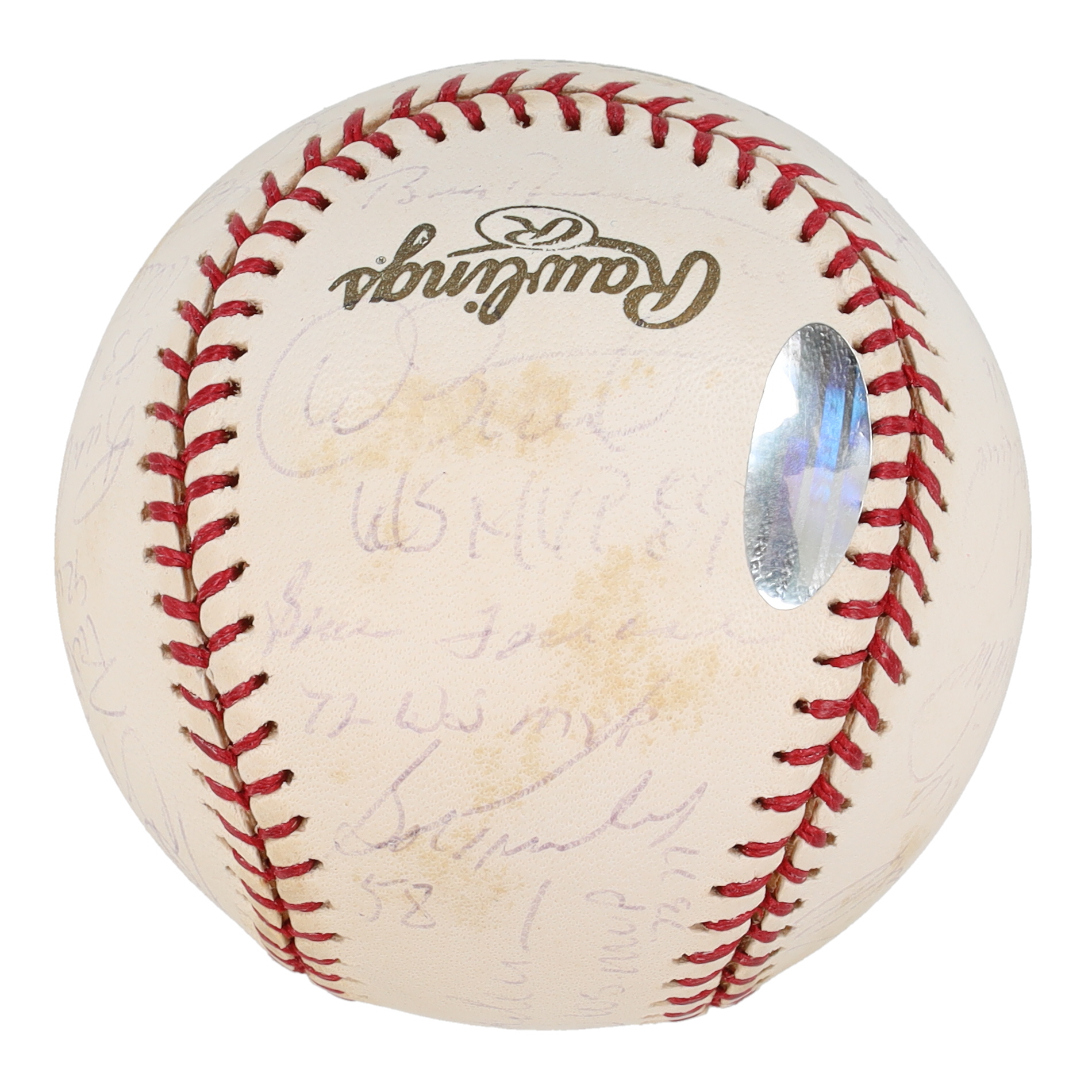 World Series MVP's Official 2000 World Series Logo Baseball Signed By (22) With Mariano Rivera, Reggie Jackson, Frank Robinson, Whitey Ford (Steiner) at PristineAuction.com World Series MVP's Official 2000 World Series Logo Baseball Signed By (22) With Mariano Rivera, Reggie Jackson, Frank Robinson, Whitey Ford (Steiner) at PristineAuction.com