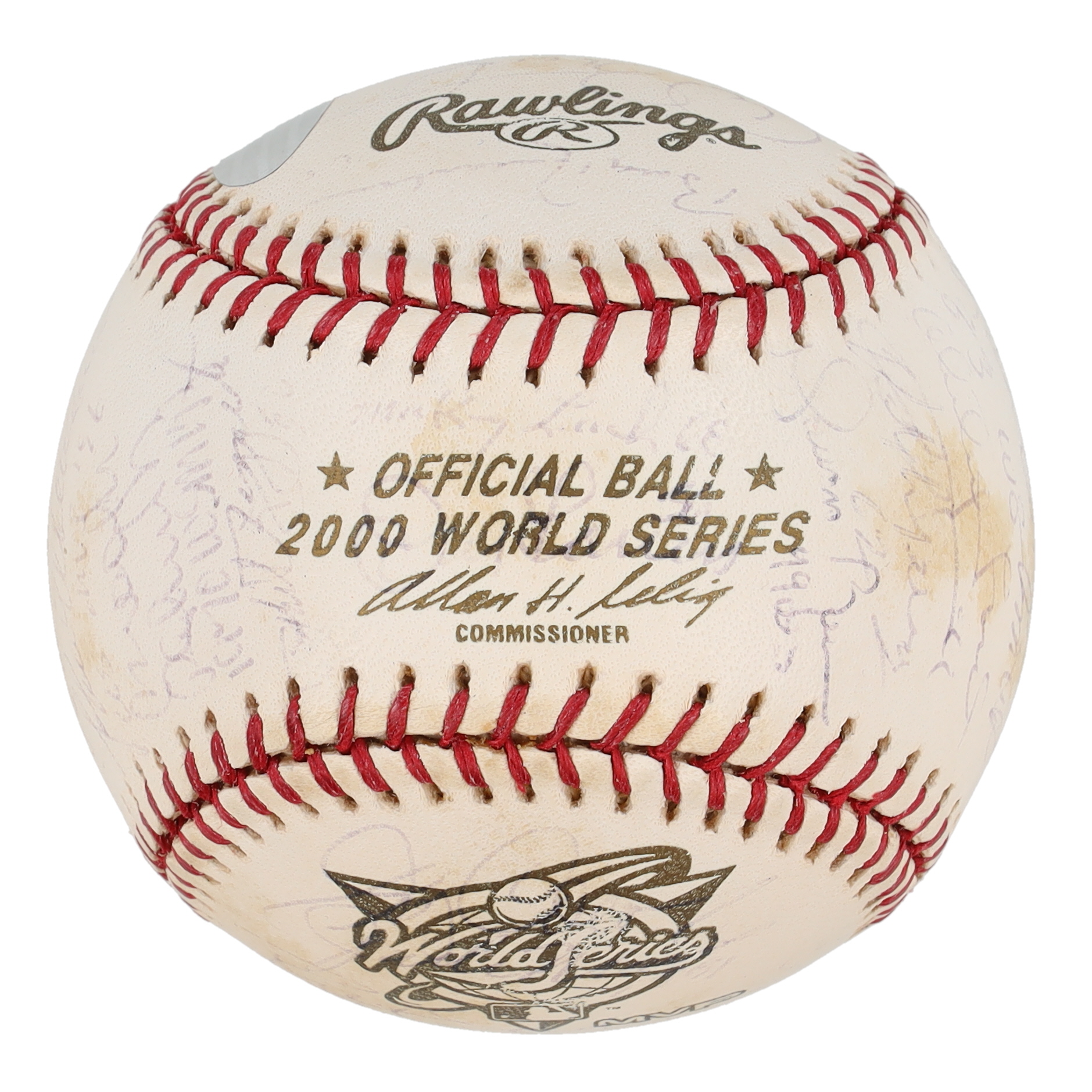 World Series MVP's Official 2000 World Series Logo Baseball Signed By (22) With Mariano Rivera, Reggie Jackson, Frank Robinson, Whitey Ford (Steiner) at PristineAuction.com World Series MVP's Official 2000 World Series Logo Baseball Signed By (22) With Mariano Rivera, Reggie Jackson, Frank Robinson, Whitey Ford (Steiner) at PristineAuction.com