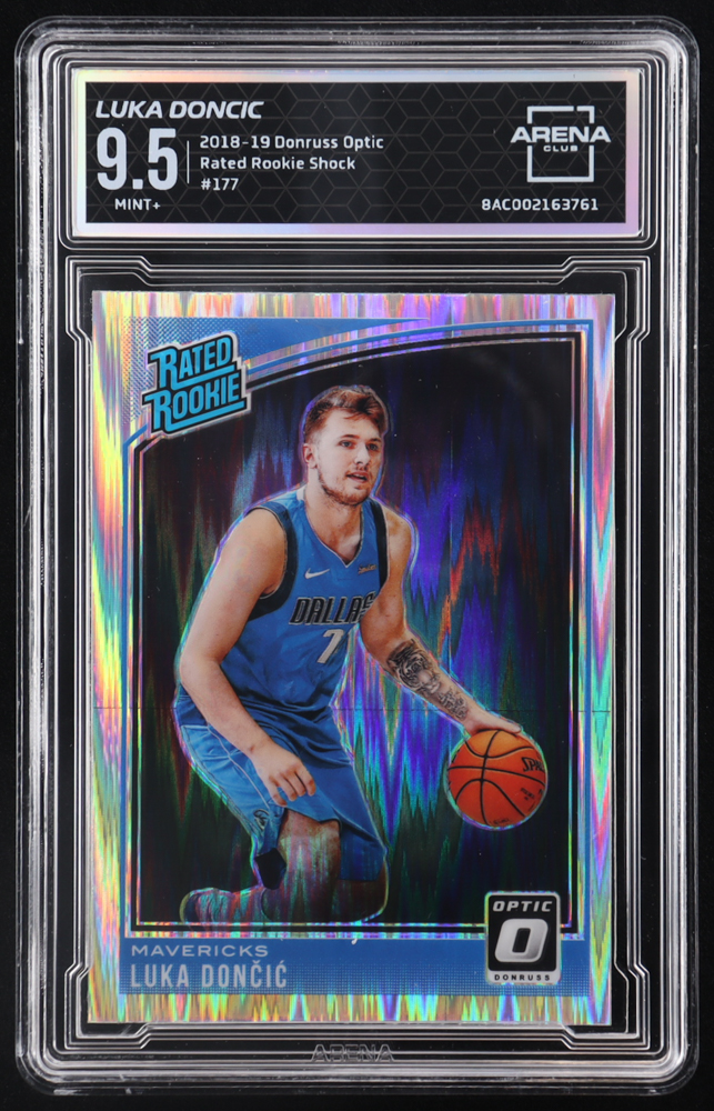 Luka Doncic 2018-19 Donruss Optic Shock #177 RR RC (Arena 9.5) at PristineAuction.com Luka Doncic 2018-19 Donruss Optic Shock #177 RR RC (Arena 9.5) at PristineAuction.com