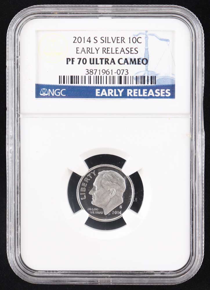 2014 Roosevelt Dime Proof, Early Releases - 90% Silver (NGC PF70 Ultra Cameo) at PristineAuction.com 2014 Roosevelt Dime Proof, Early Releases - 90% Silver (NGC PF70 Ultra Cameo) at PristineAuction.com