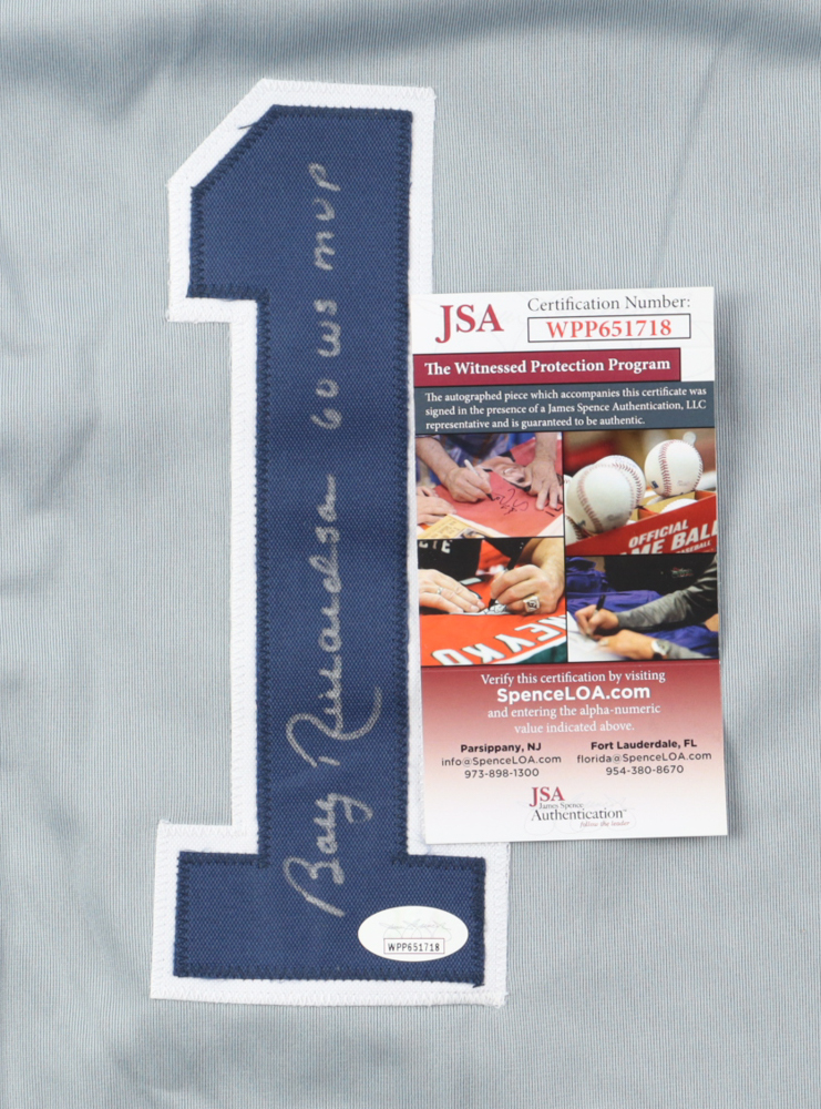 Bobby Richardson Signed Jersey Inscribed "60 WS MVP" (JSA) at PristineAuction.com Bobby Richardson Signed Jersey Inscribed "60 WS MVP" (JSA) at PristineAuction.com