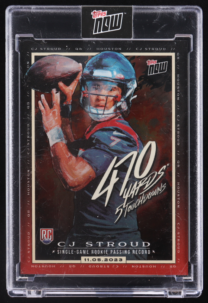 CJ Stroud 2023 Topps Now CJ Stroud Record Breaker #CJ1 RC at PristineAuction.com CJ Stroud 2023 Topps Now CJ Stroud Record Breaker #CJ1 RC at PristineAuction.com
