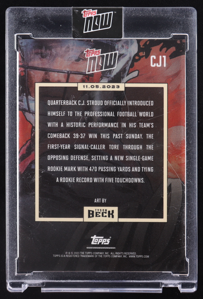 CJ Stroud 2023 Topps Now CJ Stroud Record Breaker #CJ1 RC at PristineAuction.com CJ Stroud 2023 Topps Now CJ Stroud Record Breaker #CJ1 RC at PristineAuction.com
