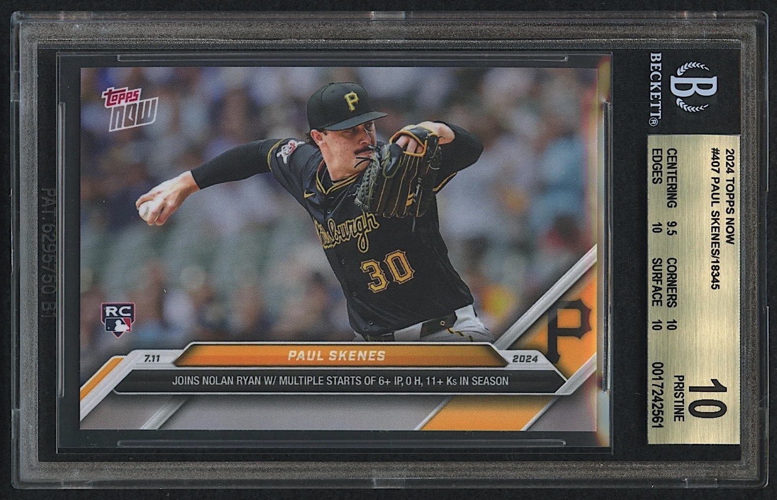 Paul Skenes 2024 Topps Now #407 RC (BGS 10) at PristineAuction.com Paul Skenes 2024 Topps Now #407 RC (BGS 10) at PristineAuction.com