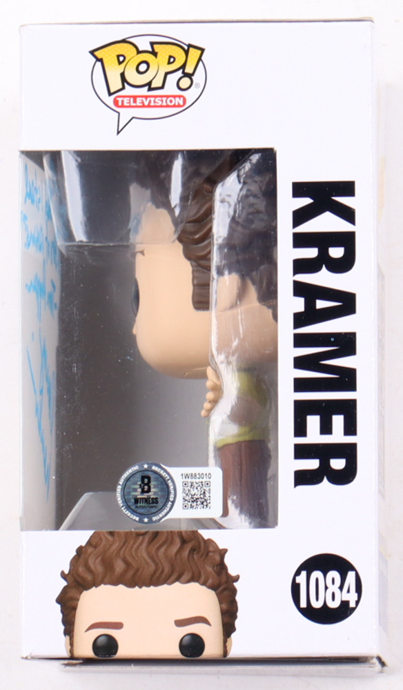 Larry Hankin Signed "Seinfeld" #1084 Kramer Funko Pop! Television Vinyl Figure Inscribed "Why would I steal a box of raisins" & "Tom Pepper" (Beckett) at PristineAuction.com Larry Hankin Signed "Seinfeld" #1084 Kramer Funko Pop! Television Vinyl Figure Inscribed "Why would I steal a box of raisins" & "Tom Pepper" (Beckett) at PristineAuction.com