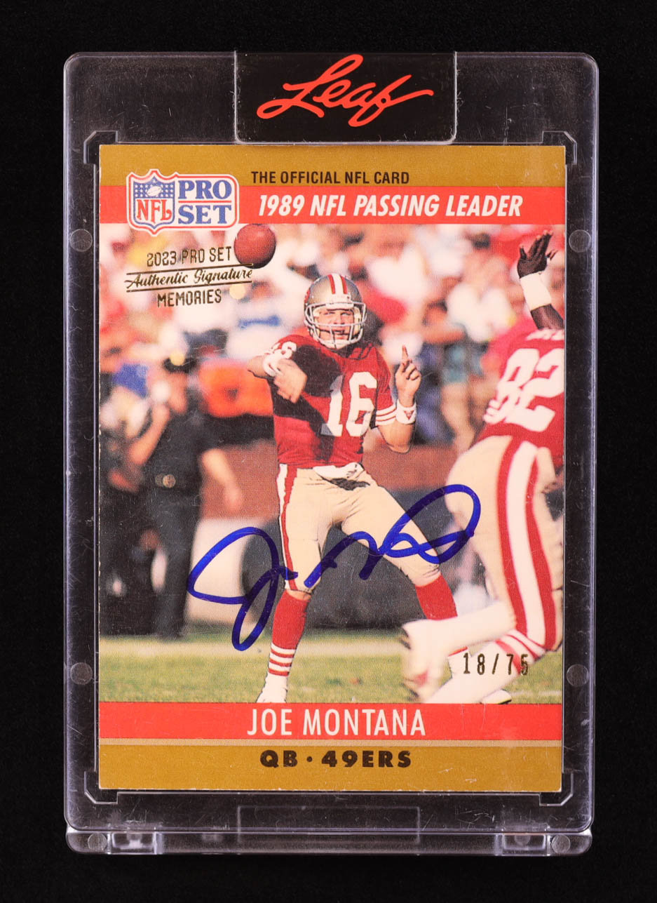 Joe Montana 2023 Pro Set Authentic Signature Memories '90 Pro Set #8 LL #18/75 at PristineAuction.com Joe Montana 2023 Pro Set Authentic Signature Memories '90 Pro Set #8 LL #18/75 at PristineAuction.com