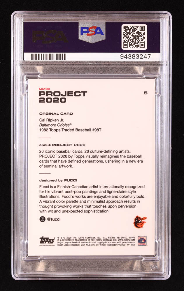 Cal Ripken Jr. 2020 Topps Project 2020 #5 / Fucci (PSA 9) at PristineAuction.com Cal Ripken Jr. 2020 Topps Project 2020 #5 / Fucci (PSA 9) at PristineAuction.com