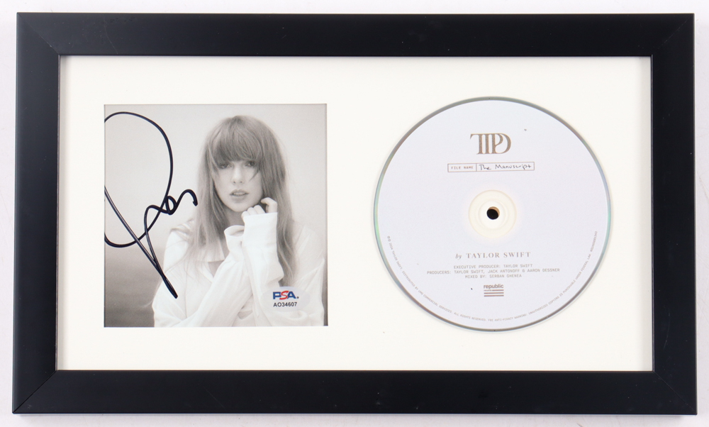 Taylor Swift Signed Custom Framed "The Tortured Poets Department" CD Album Insert Display With Disc (PSA) at PristineAuction.com Taylor Swift Signed Custom Framed "The Tortured Poets Department" CD Album Insert Display With Disc (PSA) at PristineAuction.com