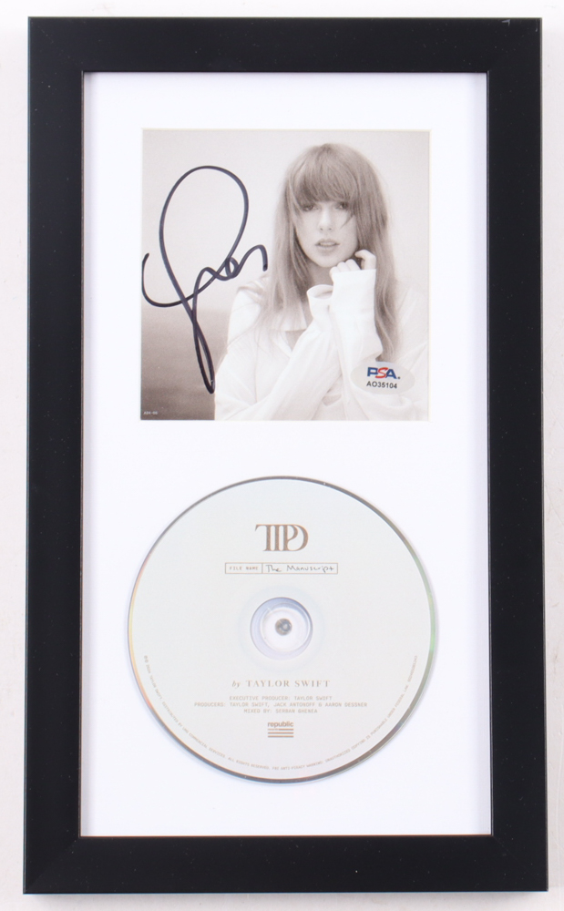 Taylor Swift Signed Custom Framed "The Tortured Poets Department" CD Album Insert Display With Disc (PSA) at PristineAuction.com Taylor Swift Signed Custom Framed "The Tortured Poets Department" CD Album Insert Display With Disc (PSA) at PristineAuction.com