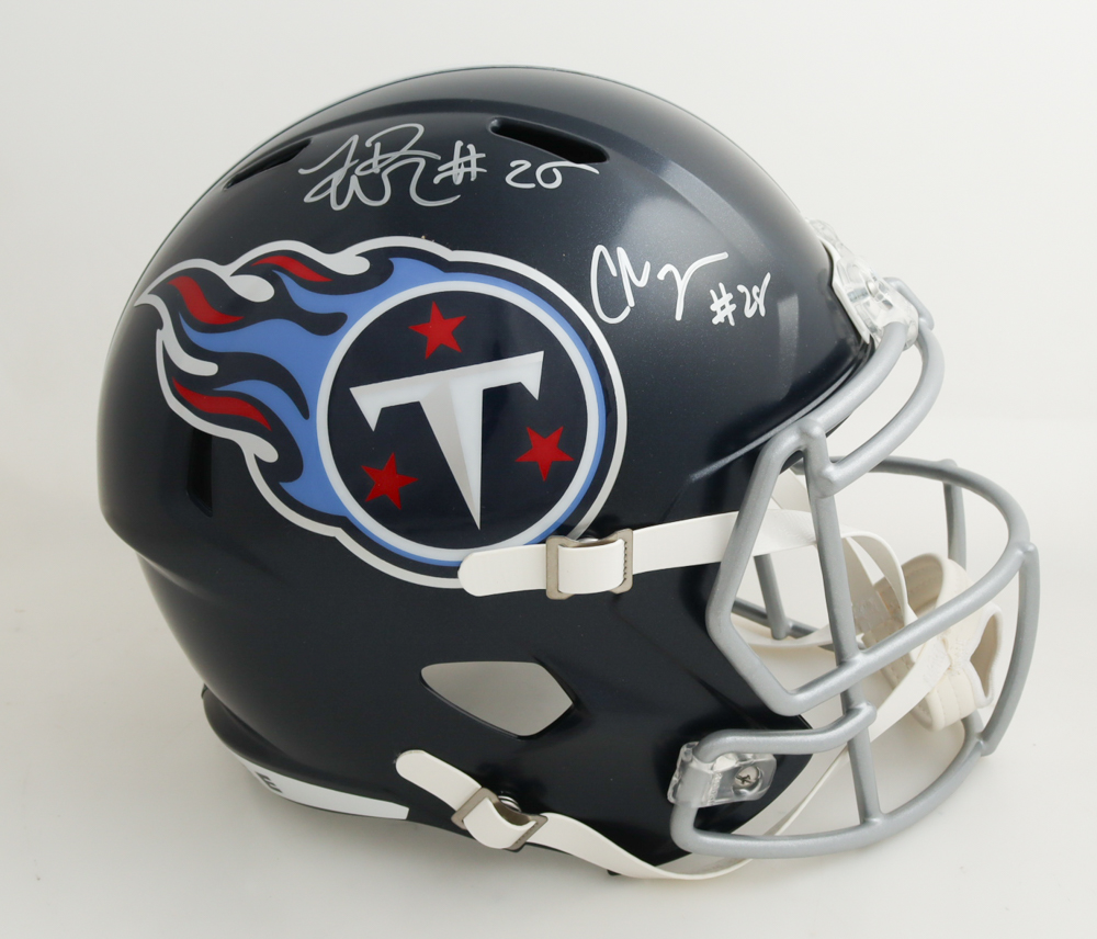 Chris Johnson & LenDale White Signed Titans Full-Size Speed Helmet (PIA) at PristineAuction.com Chris Johnson & LenDale White Signed Titans Full-Size Speed Helmet (PIA) at PristineAuction.com