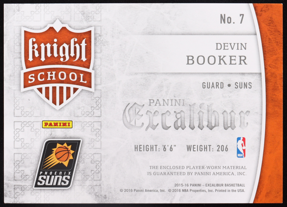 Devin Booker 2015-16 Panini Excalibur Knight School Jerseys #7 RC at PristineAuction.com Devin Booker 2015-16 Panini Excalibur Knight School Jerseys #7 RC at PristineAuction.com