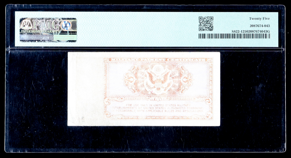 1948-51 U.S. Military Payment Certificate .10¢ - Series 472, 1st Printing (PMG Very Fine 25) at PristineAuction.com 1948-51 U.S. Military Payment Certificate .10¢ - Series 472, 1st Printing (PMG Very Fine 25) at PristineAuction.com