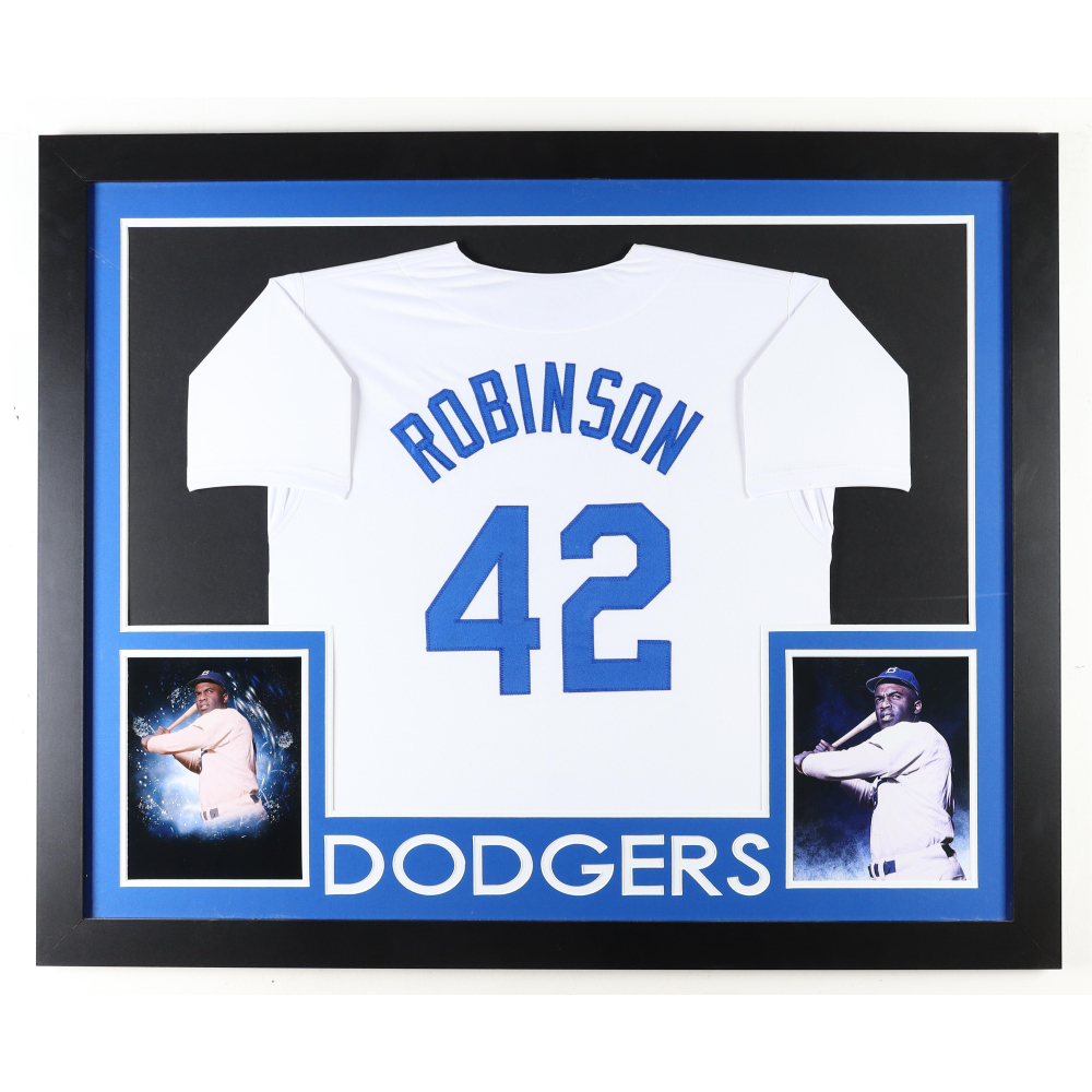 Jackie Robinson Custom Framed Jersey Display Pristine Auction