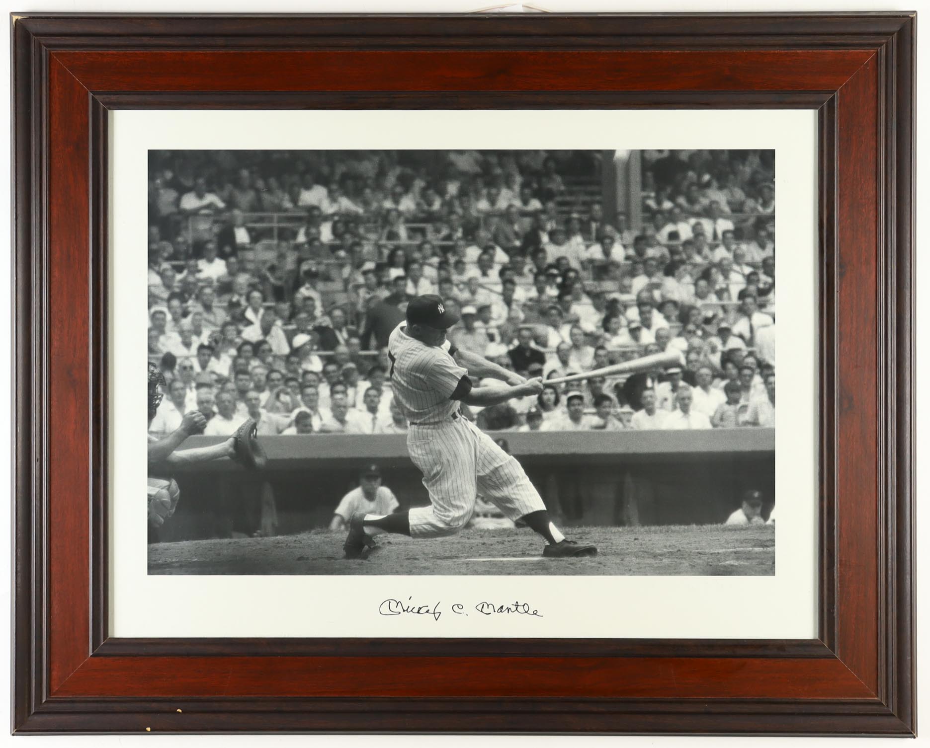 Mickey Mantle Yankees Custom Framed Photo Display | Pristine Auction