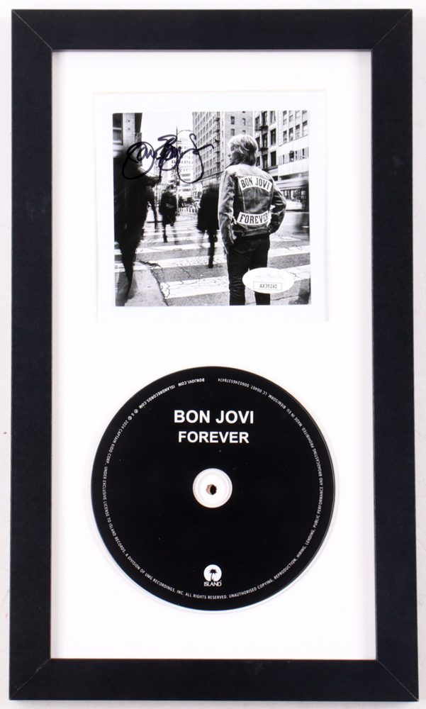 Jon Bon Jovi Signed Custom Framed "Forever" CD Album Insert Display (JSA) at PristineAuction.com Jon Bon Jovi Signed Custom Framed "Forever" CD Album Insert Display (JSA) at PristineAuction.com
