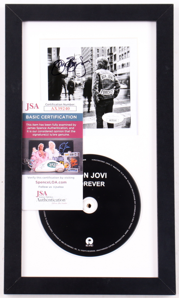 Jon Bon Jovi Signed Custom Framed "Forever" CD Album Insert Display (JSA) at PristineAuction.com Jon Bon Jovi Signed Custom Framed "Forever" CD Album Insert Display (JSA) at PristineAuction.com