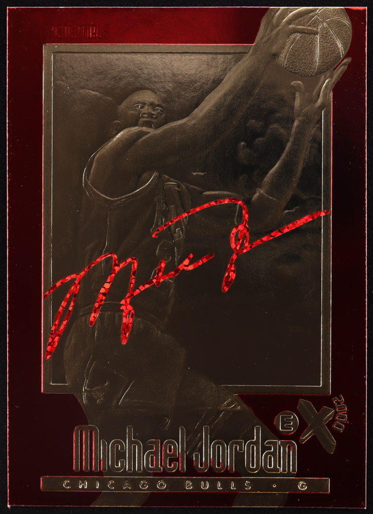 Michael Jordan 1997 SkyBox EX2000 Credentials Red Signature 23Kt Gold Card at PristineAuction.com Michael Jordan 1997 SkyBox EX2000 Credentials Red Signature 23Kt Gold Card at PristineAuction.com
