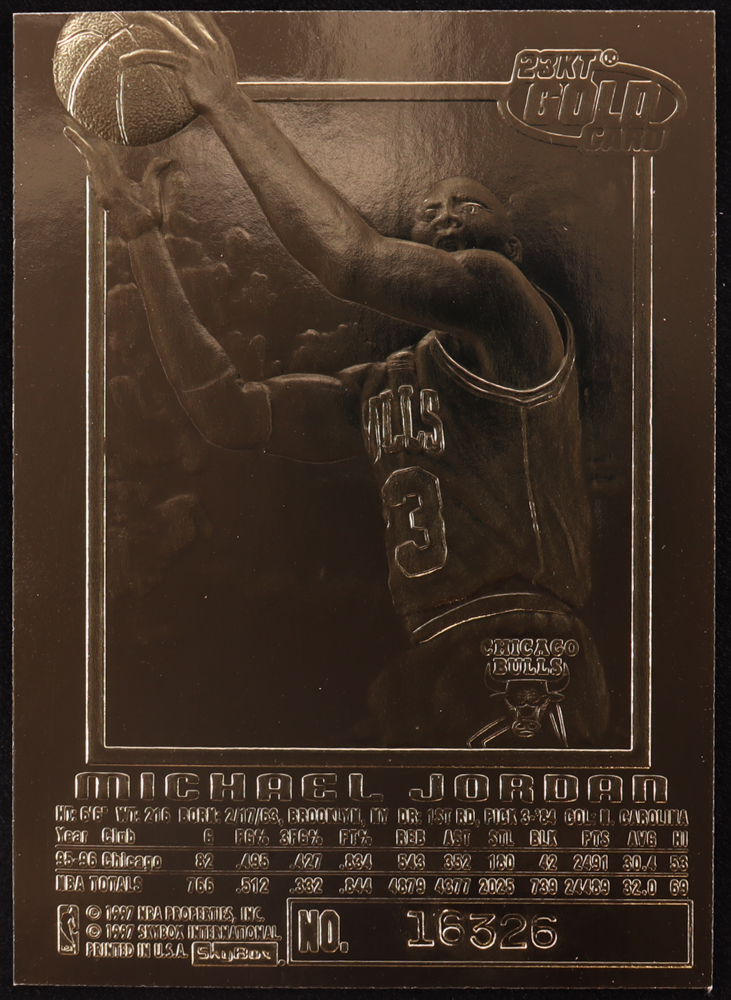 Michael Jordan 1997 SkyBox EX2000 Credentials Red Signature 23Kt Gold Card at PristineAuction.com Michael Jordan 1997 SkyBox EX2000 Credentials Red Signature 23Kt Gold Card at PristineAuction.com