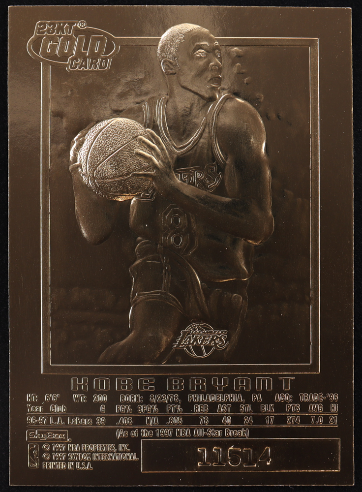 Kobe Bryant 1996-97 Skybox EX-2000 Black 23Kt Gold RC #11514 at PristineAuction.com Kobe Bryant 1996-97 Skybox EX-2000 Black 23Kt Gold RC #11514 at PristineAuction.com