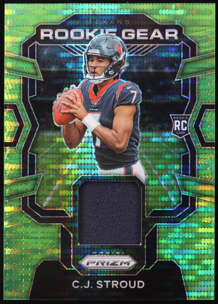 CJ Stroud 2023 Panini Prizm Rookie Gear Prizms Neon Green Pulsar #2 RC at PristineAuction.com CJ Stroud 2023 Panini Prizm Rookie Gear Prizms Neon Green Pulsar #2 RC at PristineAuction.com