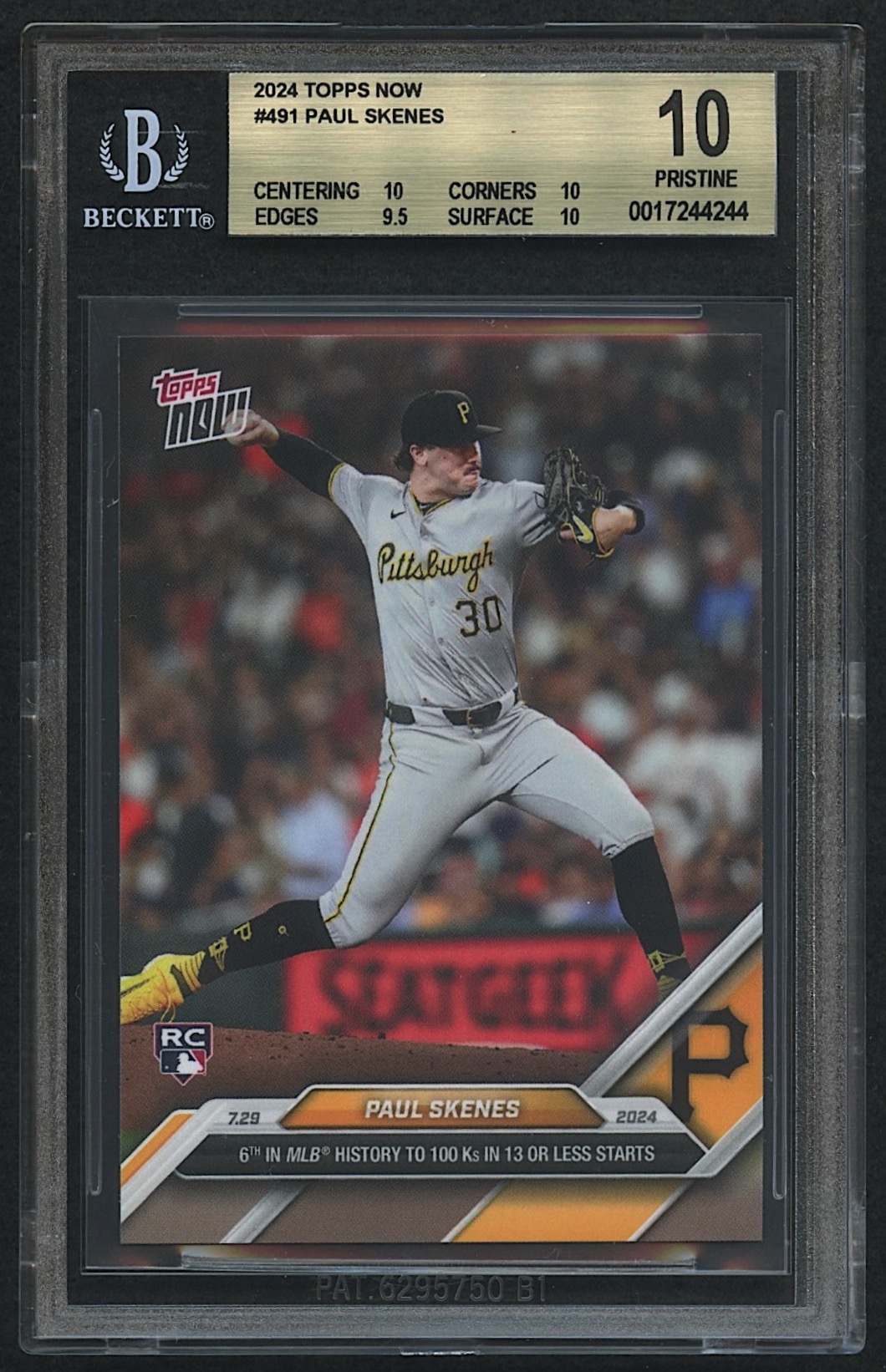 Paul Skenes 2024 Topps Now #491 RC (BGS 10) at PristineAuction.com Paul Skenes 2024 Topps Now #491 RC (BGS 10) at PristineAuction.com