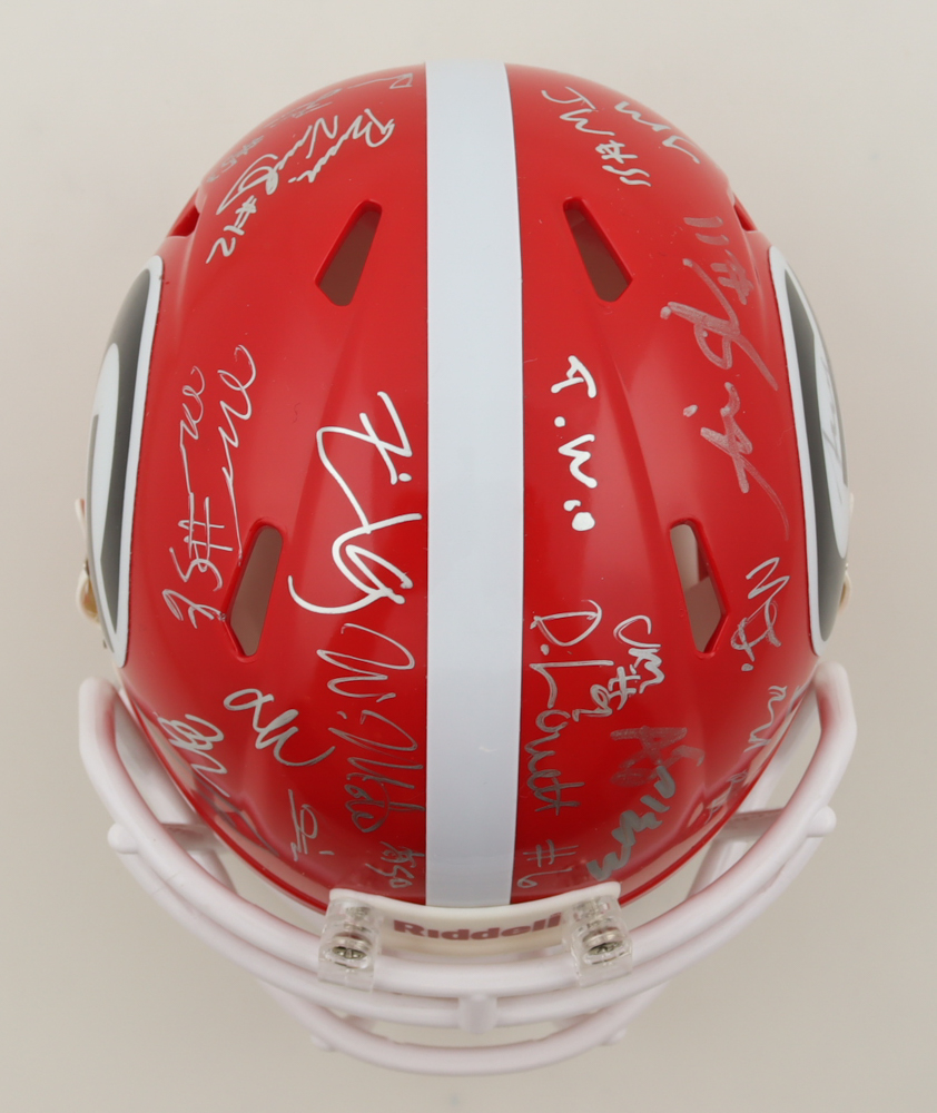 2023-24 Georgia Bulldogs Speed Mini Helmet Team-Signed By (34) With KJ Bolden, Dominic Lovett, Brock Vandagriff, Jamal Jarrett (Top Tier Authentics) at PristineAuction.com 2023-24 Georgia Bulldogs Speed Mini Helmet Team-Signed By (34) With KJ Bolden, Dominic Lovett, Brock Vandagriff, Jamal Jarrett (Top Tier Authentics) at PristineAuction.com