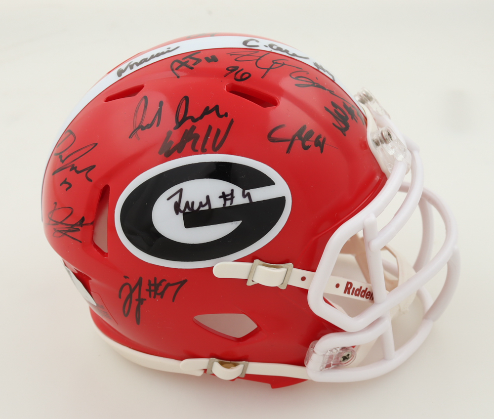 2023-24 Georgia Bulldogs Speed Mini Helmet Team-Signed By (34) With KJ Bolden, Dominic Lovett, Brock Vandagriff, Jamal Jarrett (Top Tier Authentics) at PristineAuction.com 2023-24 Georgia Bulldogs Speed Mini Helmet Team-Signed By (34) With KJ Bolden, Dominic Lovett, Brock Vandagriff, Jamal Jarrett (Top Tier Authentics) at PristineAuction.com