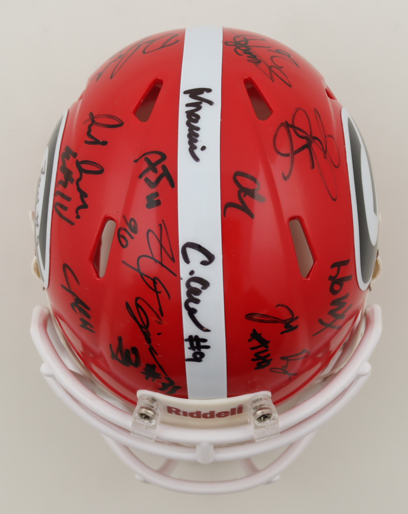 2023-24 Georgia Bulldogs Speed Mini Helmet Team-Signed By (34) With KJ Bolden, Dominic Lovett, Brock Vandagriff, Jamal Jarrett (Top Tier Authentics) at PristineAuction.com 2023-24 Georgia Bulldogs Speed Mini Helmet Team-Signed By (34) With KJ Bolden, Dominic Lovett, Brock Vandagriff, Jamal Jarrett (Top Tier Authentics) at PristineAuction.com