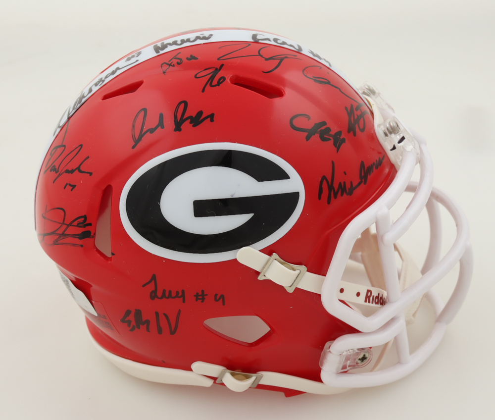 2023-24 Georgia Bulldogs Speed Mini Helmet Team-Signed By (34) With KJ Bolden, Dominic Lovett, Brock Vandagriff, Jamal Jarrett (Top Tier Authentics) at PristineAuction.com 2023-24 Georgia Bulldogs Speed Mini Helmet Team-Signed By (34) With KJ Bolden, Dominic Lovett, Brock Vandagriff, Jamal Jarrett (Top Tier Authentics) at PristineAuction.com