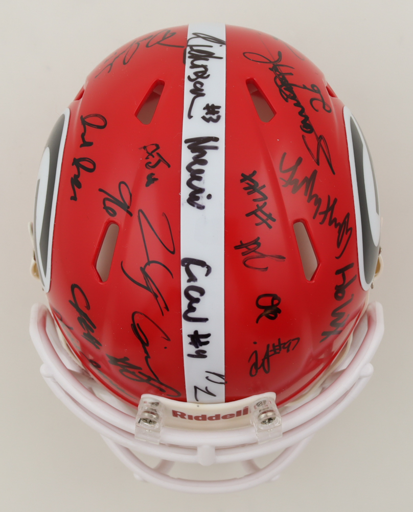 2023-24 Georgia Bulldogs Speed Mini Helmet Team-Signed By (34) With KJ Bolden, Dominic Lovett, Brock Vandagriff, Jamal Jarrett (Top Tier Authentics) at PristineAuction.com 2023-24 Georgia Bulldogs Speed Mini Helmet Team-Signed By (34) With KJ Bolden, Dominic Lovett, Brock Vandagriff, Jamal Jarrett (Top Tier Authentics) at PristineAuction.com